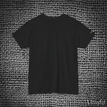 Black t-shirt on a textured gray background
