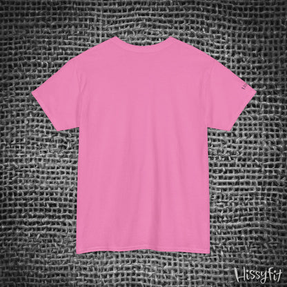 Pink t-shirt on a textured gray background