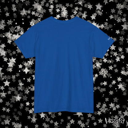 Blue t-shirt on a black background with star patterns